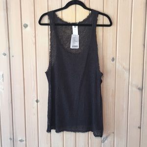Grey Knitted Tank Top-NWT- Ecote Made in USA